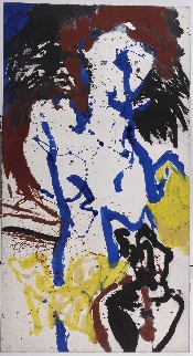 Autoportrait Nomade - 178 x 87 - acrylique et encre de Chine sur papier oriental marouflé sur toile - 1992