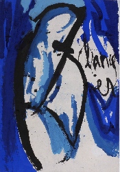 Danger IV - 95 x 68 - acrylique et encre de Chine sur papier oriental marouflé sur toile - 1998