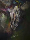 Crâne de taureau - huile sur toile - 146 x 114 cm - 2009
