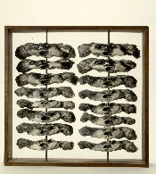 Enfeu n° 21 - série des "Enfeus" - plâtre et bois - 1985