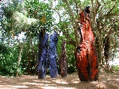 Hommes du désert - terre cuite peinte - ambassade de France, Tunis
