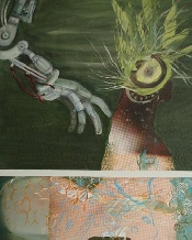 "Sans titre", série "Prédelle" - 1m x 60 cm - Huile sur toile avec collage