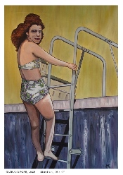 Gaze and pose (2006) - 28 x 40 cm - huile sur linoleum